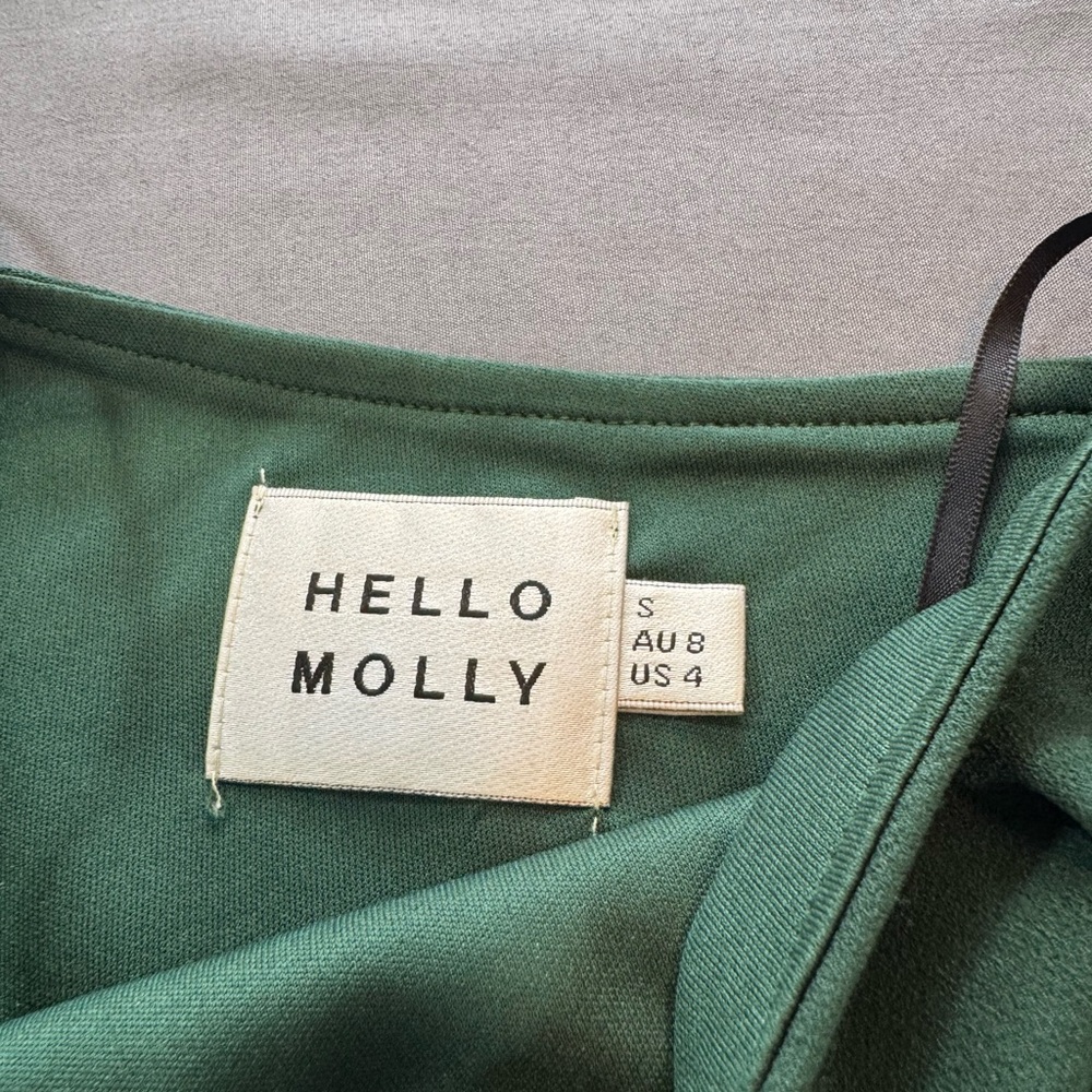 Hello Molly Emerald One-Shoulder Midi Dress Size 4 Wedding Guest - Picture 3 of 6